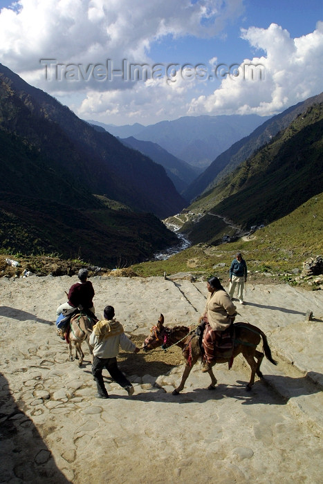 india243: India - Kedarnath (Uttaranchal): Hindu pilgrims on the 14km return journey from Kedarnath (3500m) to Gauri Kund (2000m) (photo by Rod Eime) - (c) Travel-Images.com - Stock Photography agency - Image Bank