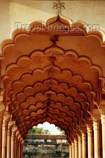 india263: India - Agra: Red fort - inside - arches (photo by J.Kaman) - (c) Travel-Images.com - Stock Photography agency - Image Bank