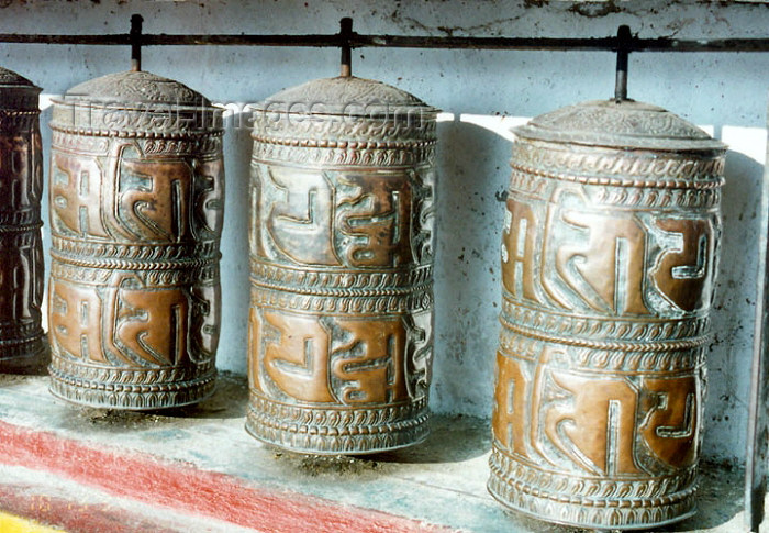 india268: India - Darjeeling (West Bengal): Ghoom Monastery - Yiga Choeling Monastery - Buddhist prayer wheels - photo by J.Kaman - (c) Travel-Images.com - Stock Photography agency - Image Bank