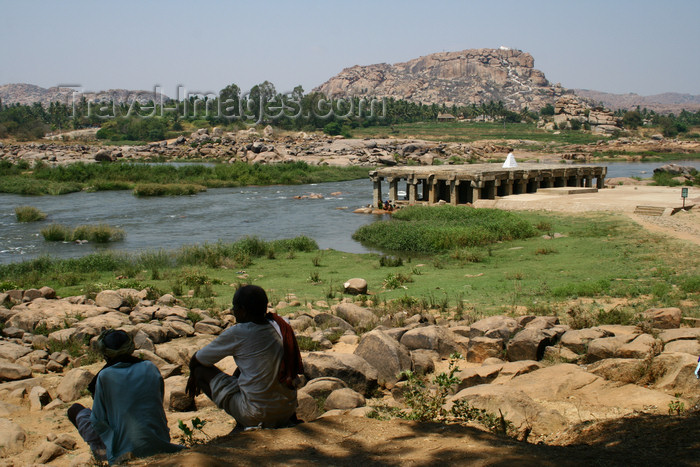 india436: Hampi, Karnataka, India: banks of the Tungabhadra River - photo by M.Wright - (c) Travel-Images.com - Stock Photography agency - Image Bank