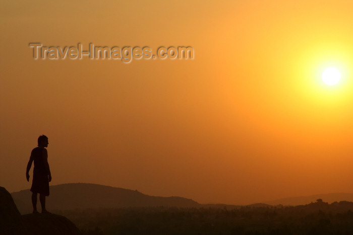 india439: Hampi, Karnataka, India: man silhouette at sunset  - photo by M.Wright - (c) Travel-Images.com - Stock Photography agency - Image Bank