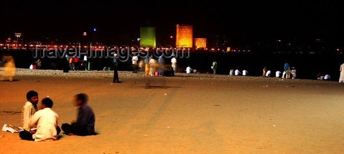 india464: Mumbai / Bombay, Maharashtra, India: Chowpatty Beach at midnight - photo by J.Cave - (c) Travel-Images.com - Stock Photography agency - Image Bank