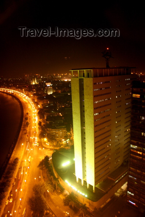 india466: Mumbai / Bombay, Maharashtra, India: Air India building and Marine Drive seen from the Hilton towers - NSC Bose Road - downtown Mumbai - photo by J.Cave - (c) Travel-Images.com - Stock Photography agency - Image Bank