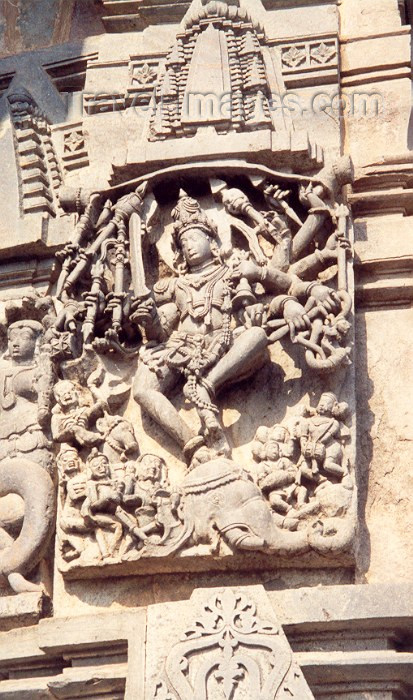 india50: India - Belur: stone carving - Hoysala splendour - Shiva - art - religion - Hinduism (photo by Miguel Torres) - (c) Travel-Images.com - Stock Photography agency - Image Bank