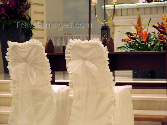 indonesia119: Kuta beach, Bali, Indonesia: Santo Fransiskus Xaverius Church - ready for a wedding - photo by D.Jackson - (c) Travel-Images.com - Stock Photography agency - Image Bank