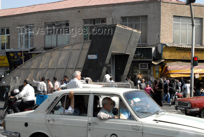 iran110: Iran - Tehran - Paykan in traffic and metro entrance - photo by M.Torres - (c) Travel-Images.com - Stock Photography agency - Image Bank