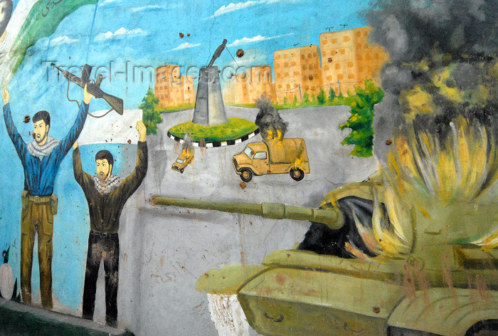 iran175: Iran - Shiraz: mural - the fall of Saddam Hussein - photo by M.Torres - (c) Travel-Images.com - Stock Photography agency - Image Bank