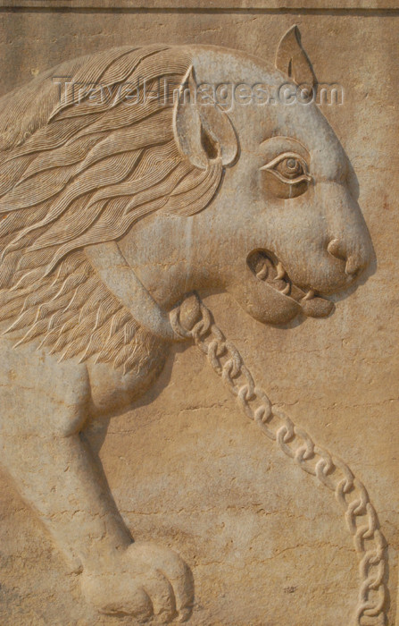 iran198: Iran - Shiraz: chained lion - bas-relief -Qavam House - Narenjestan e Qavam - photo by M.Torres - (c) Travel-Images.com - Stock Photography agency - Image Bank