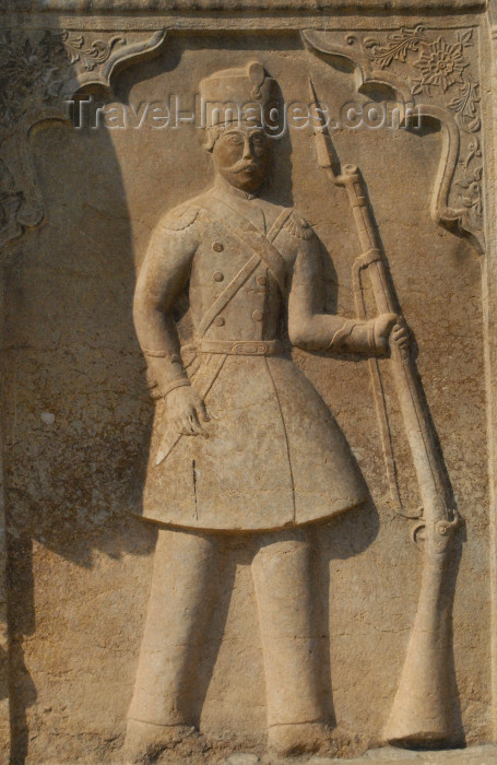 iran206: Iran - Shiraz: Qajar soldier - bas-relief - Qavam House - Narenjestan e Qavam - photo by M.Torres - (c) Travel-Images.com - Stock Photography agency - Image Bank