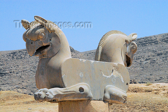 iran276: Iran - Persepolis: statue of double headed Homa - photo by M.Torres - (c) Travel-Images.com - Stock Photography agency - Image Bank