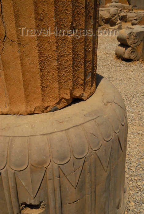 iran292: Iran - Persepolis: Hall of 100 columns - column base - photo by M.Torres - (c) Travel-Images.com - Stock Photography agency - Image Bank