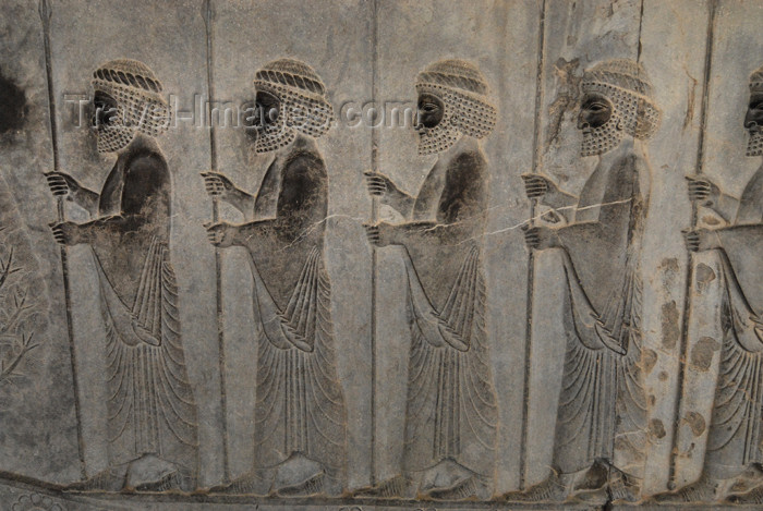 iran294: Iran - Persepolis: Apadana - soldiers of the Achaemenid empire - photo by M.Torres - (c) Travel-Images.com - Stock Photography agency - Image Bank