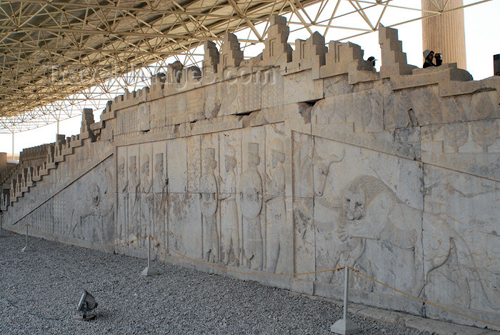 iran304: Iran - Persepolis: Apadana or Audience Hall - eastern stairway - Here Darius I received the tribute from all the nations in the Achaemenid Empire - photo by M.Torres - (c) Travel-Images.com - Stock Photography agency - Image Bank