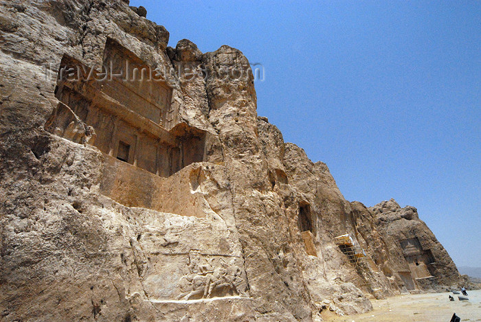 iran324: Iran - Naqsh-e Rustam: cliffs and tomb attributed to Darius II Nothus - photo by M.Torres - (c) Travel-Images.com - Stock Photography agency - Image Bank