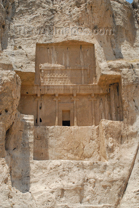 iran325: Iran - Naqsh-e Rustam: tomb attributed to Artaxerxes I Makrocheir - cliff face - photo by M.Torres - (c) Travel-Images.com - Stock Photography agency - Image Bank