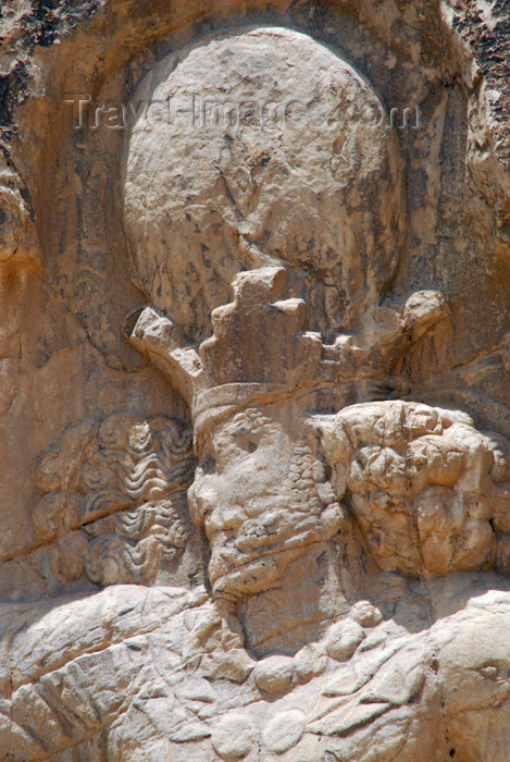 iran328: Iran - Naqsh-e Rustam: triumph relief of Shapur I - the king's face - photo by M.Torres - (c) Travel-Images.com - Stock Photography agency - Image Bank