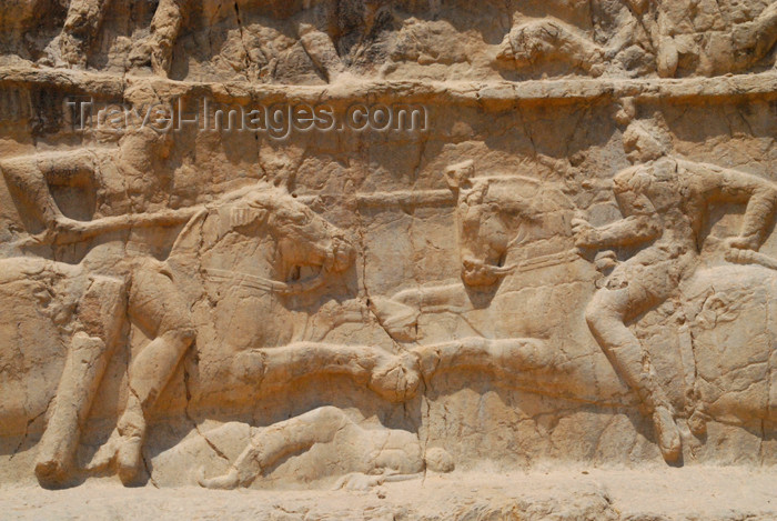 iran330: Iran - Naqsh-e Rustam: equestrian victory monument of Bahram II, below the tomb of Darius I the Great - Sassanian age - photo by M.Torres - (c) Travel-Images.com - Stock Photography agency - Image Bank