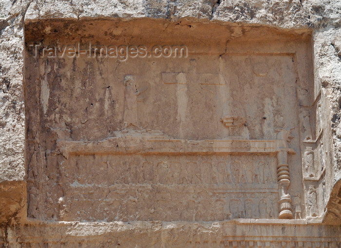 iran338: Iran - Naqsh-e Rustam: relief above the  tomb attributed to Darius II Nothus - photo by M.Torres - (c) Travel-Images.com - Stock Photography agency - Image Bank