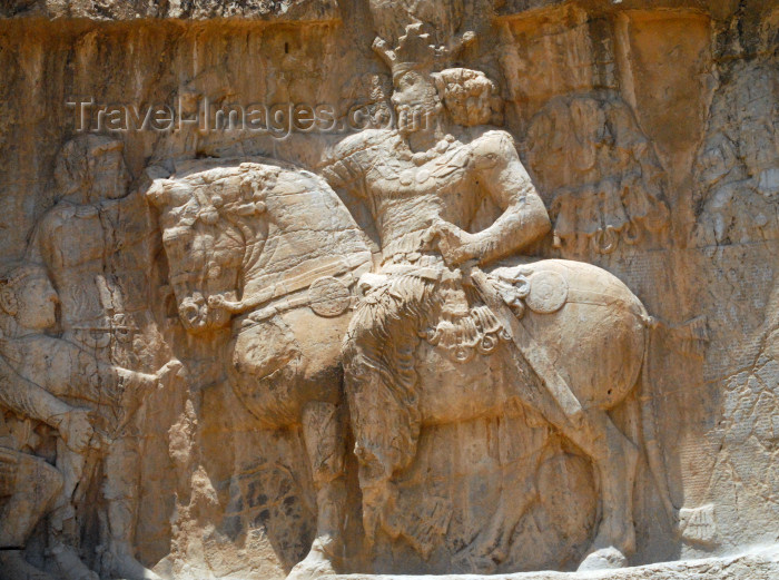 iran340: Iran - Naqsh-e Rustam: triumph relief of Sasanian king Shapur I, near the tomb of Darius I - with defeated Roman emperors Valerian and Philippus the Arab at his feet - photo by M.Torres - (c) Travel-Images.com - Stock Photography agency - Image Bank