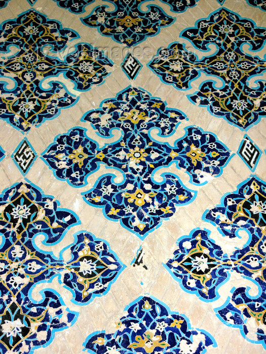 iran474: Tabriz - East Azerbaijan, Iran: tiles - decoration at the Blue mosque - photo by N.Mahmudova - (c) Travel-Images.com - Stock Photography agency - Image Bank