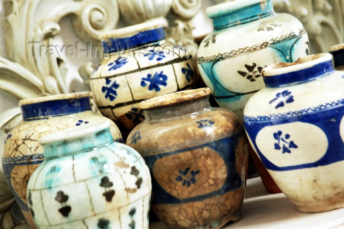 iran62: Iran - Yazd region: 19th century Persian Pots for honey or olive-oil storage - ceramics - photo by B.Nassarian - (c) Travel-Images.com - Stock Photography agency - Image Bank