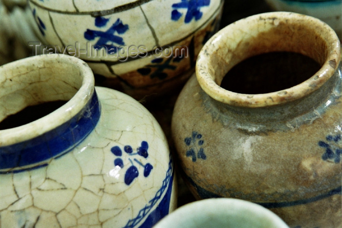 iran63: Yazd region: 19th century Persian Pots - detail - photo by B.Nassarian - (c) Travel-Images.com - Stock Photography agency - Image Bank