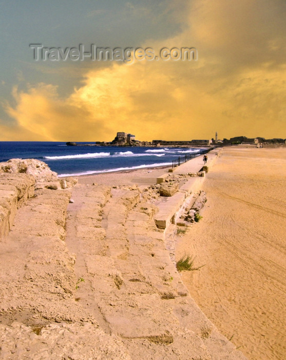 israel126: Israel - Qesarriya / Caesarea Maritima / Caesarea Palaestina: hippodrome and shoreline - photo by Efi Keren - (c) Travel-Images.com - Stock Photography agency - Image Bank
