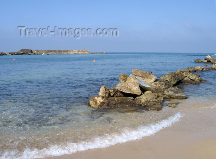 israel138: Israel - Qesarriya / Caesarea Maritima / Caesarea Palaestina: Mediterranean sea - rocky beach - photo by Efi Keren - (c) Travel-Images.com - Stock Photography agency - Image Bank