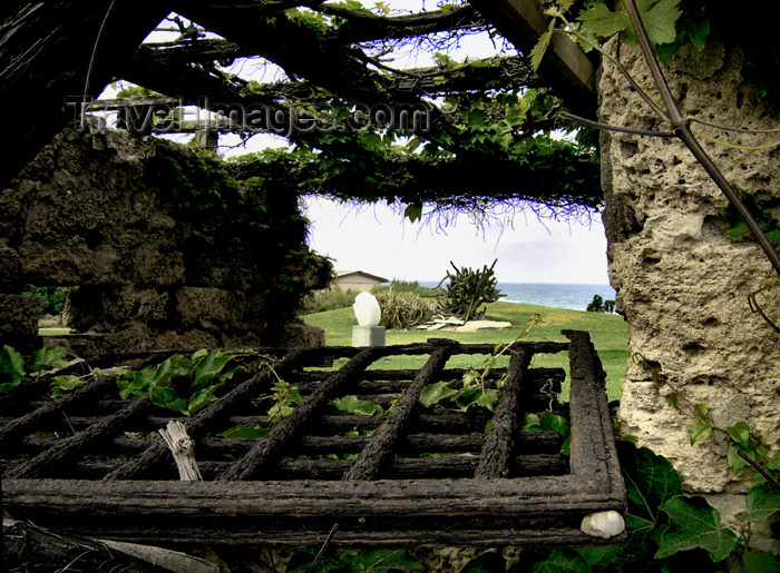 israel148: Israel - Kibbutz Sdot Yam: beyond old window frame - Yaël Artsi's Studio - photo by Efi Keren - (c) Travel-Images.com - Stock Photography agency - Image Bank