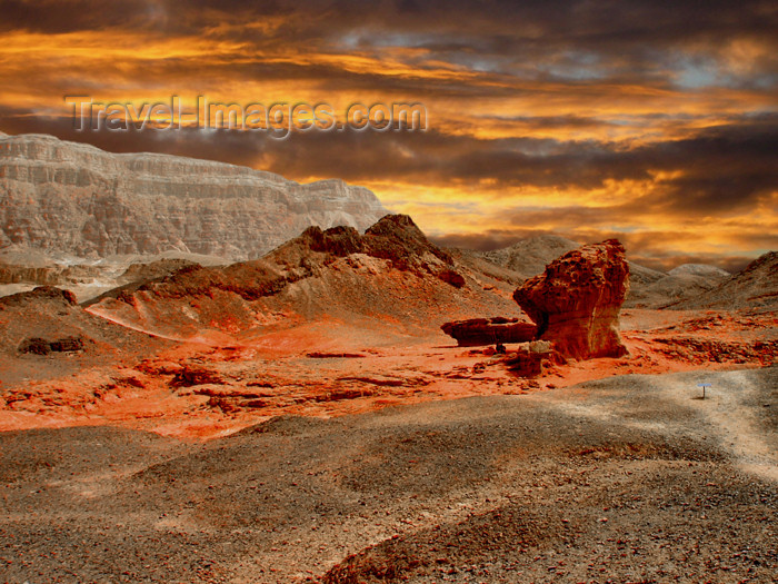 israel190: Israel - Eilat - Timna Valley Park: a storm of red - mushroom shaped red sandstone rock - hoodoo - photo by Efi Keren - (c) Travel-Images.com - Stock Photography agency - Image Bank