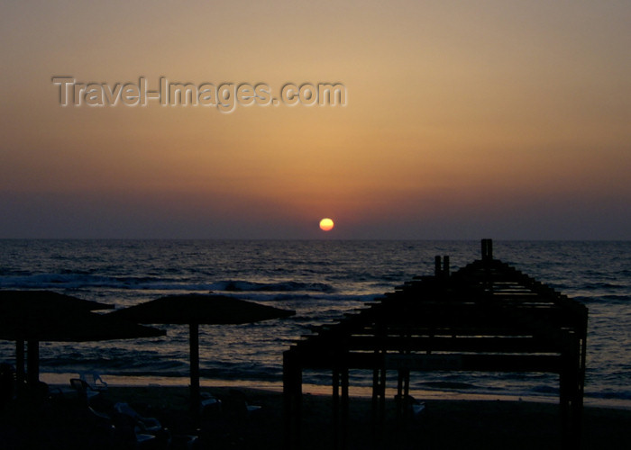 israel236: Israel - Caesarea - Hadera: Givat Olga beach - dusk - photo by Efi Keren - (c) Travel-Images.com - Stock Photography agency - Image Bank