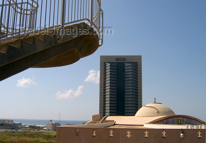 israel250: Haifa, Israel: Kastra shopping center and offices of the Israel Electric Company - IEC - hanging stairs - Rozov-Hirsch Architects and Mansfeld Kehat Architects - photo by E.Keren - (c) Travel-Images.com - Stock Photography agency - Image Bank