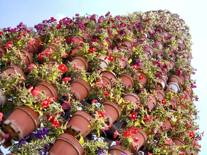 israel262: Israel - Hadera: Park Hef Tziba - upward - cascade of flower vases - photo by Efi Keren - (c) Travel-Images.com - Stock Photography agency - Image Bank