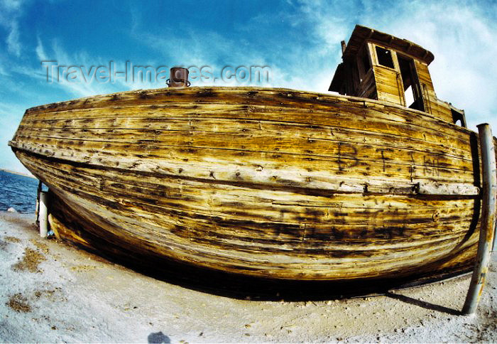 israel28: Israel - Dead sea / Yam Ha-Melah: old wooden ship shot with a fisheye lens - photo by C.Ariav - (c) Travel-Images.com - Stock Photography agency - Image Bank