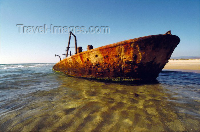 israel29: Israel - Habonim, Hof HaCarmel Regional Council, Haifa District: shipwreck rusting in the Mediterranean waters - photo by C.Ariav - (c) Travel-Images.com - Stock Photography agency - Image Bank