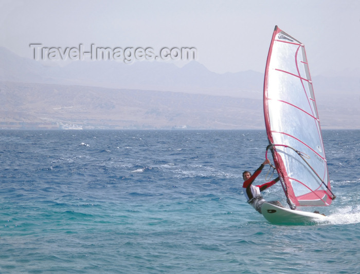 israel310: Eilat, Israel: windsurf - water sport - photo by E.Keren - (c) Travel-Images.com - Stock Photography agency - Image Bank