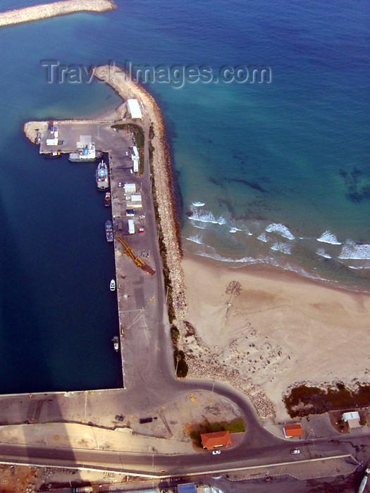 israel311: Israel - Hadera: Orot Rabin power station - pier of the coal terminal - from above - photo by E.Keren - (c) Travel-Images.com - Stock Photography agency - Image Bank