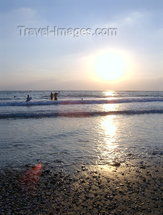 israel326: Israel - kibbutz Sdot Yam, Hof HaCarmel Regional Council, Haifa district: swimming in the evening - photo by E.Keren - (c) Travel-Images.com - Stock Photography agency - Image Bank