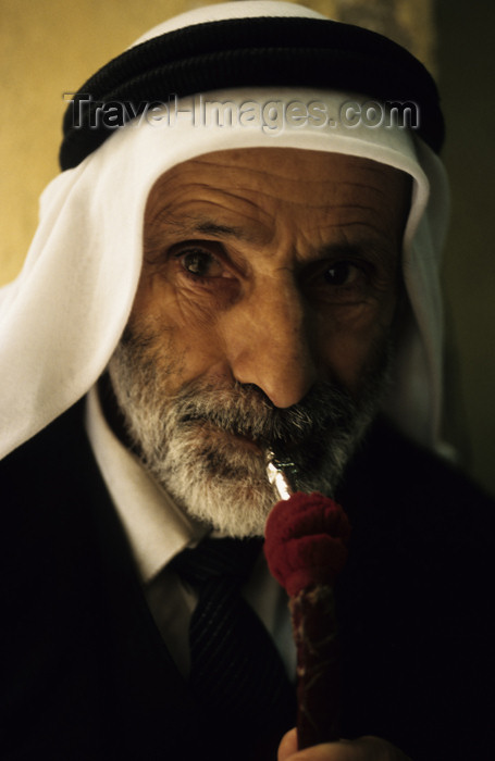 israel331: Israel - Jerusalem - old Arab man smoking a water pipe - photo by Walter G. Allgöwer - (c) Travel-Images.com - Stock Photography agency - Image Bank