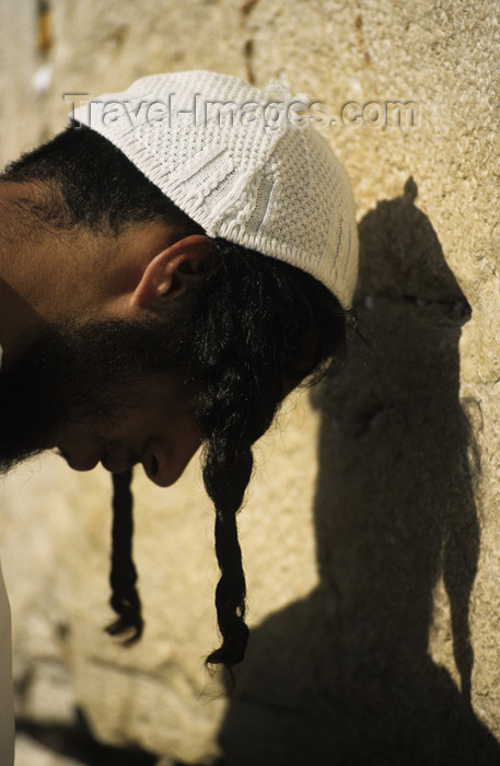 israel338: Israel - Jerusalem - young Orthodox jew praying at the Western Wall - photo by Walter G. Allgöwer - (c) Travel-Images.com - Stock Photography agency - Image Bank