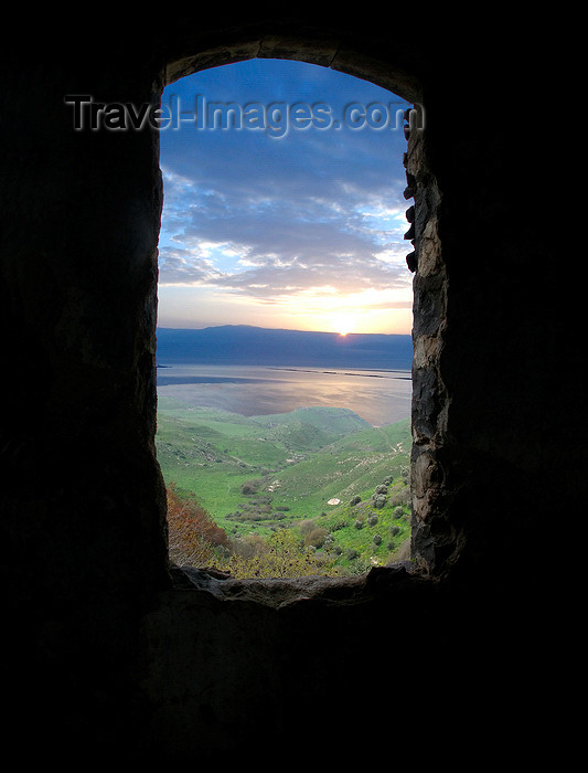 israel354: Golan Heights, Israel: view over the Sea of Galilee / Lake Kinneret / Lake Tiberius, from the ruins of an old house - photo by E.Keren - (c) Travel-Images.com - Stock Photography agency - Image Bank