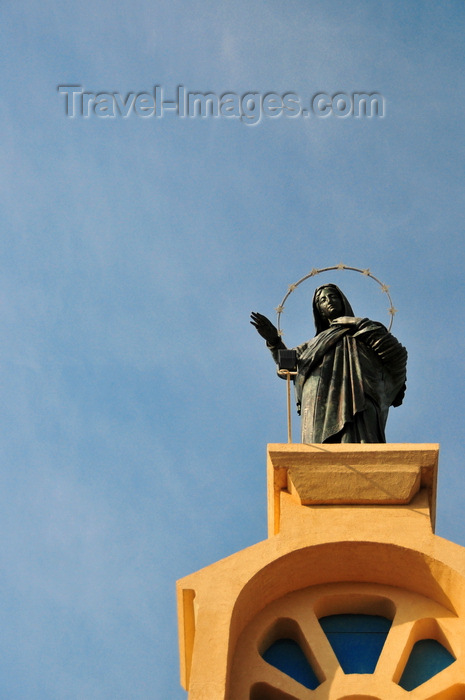 israel413: Deir Rafat monastery, Mateh Yehuda region, Jerusalem district, Israel: statue of the Virgin Mary on Church of the Catholic Monastery of the Mother of God - the queen of Palestine and Holy Land  - photo by M.Torres
 - (c) Travel-Images.com - Stock Photography agency - Image Bank