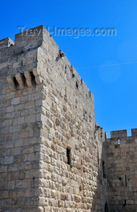 israel416: Jerusalem, Israel: tower by the Jaffa gate, west side of the city walls - photo by M.Torres - (c) Travel-Images.com - Stock Photography agency - Image Bank