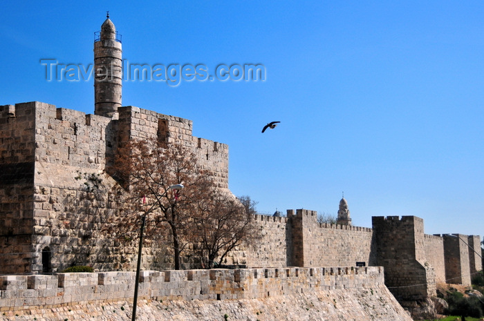 israel425: Jerusalem, Israel:  Old City of Jerusalem and its Walls - tower of David - photo by M.Torres - (c) Travel-Images.com - Stock Photography agency - Image Bank