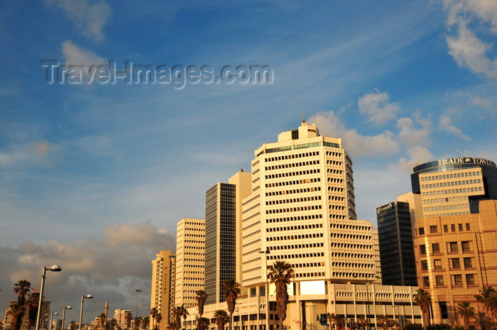 israel43: Tel Aviv, Israel: office buildings and sky - Tel Aviv, boardwalk, Prof. Yehezkel Kaufmann st, corner with Shenkar st - photo by M.Torres - (c) Travel-Images.com - Stock Photography agency - Image Bank