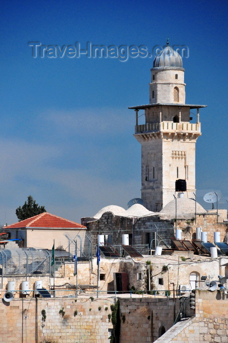 israel472: Jerusalem / al-Quds, Israel: Ghawanima Minaret, Al-Aqsa mosque complex - built on the northwestern corner of Temple Mount in 1298 by Sultan Lajin, designed by architect Qadi Sharaf al-Din al-Khalili - Islamic architecture - Esplanade of the Mosques - Haram el-Sherif - photo by M.Torres - (c) Travel-Images.com - Stock Photography agency - Image Bank