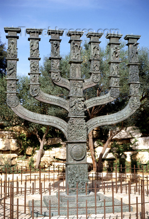 israel72: Jerusalem: Menorah in front of the Knesset - photo by J.Fekete - (c) Travel-Images.com - Stock Photography agency - Image Bank