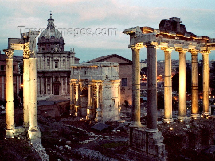 italy136: Italy / Italia - Rome: Roman Forum - evening - photo by M.Bergsma - (c) Travel-Images.com - Stock Photography agency - Image Bank