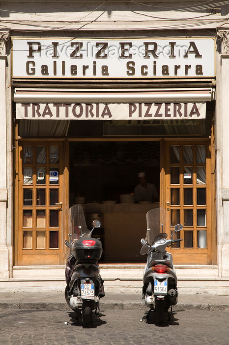 italy360: Rome, Italy: mopeds parked outside pizzeria - Galleria Sciarra - photo by I.Middleton - (c) Travel-Images.com - Stock Photography agency - Image Bank