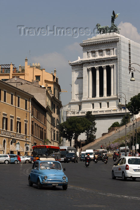 italy377: Rome, Italy - Topolino and the Vittorio Emanuele II monument - photo by A.Dnieprowsky / Travel-images.com - (c) Travel-Images.com - Stock Photography agency - Image Bank